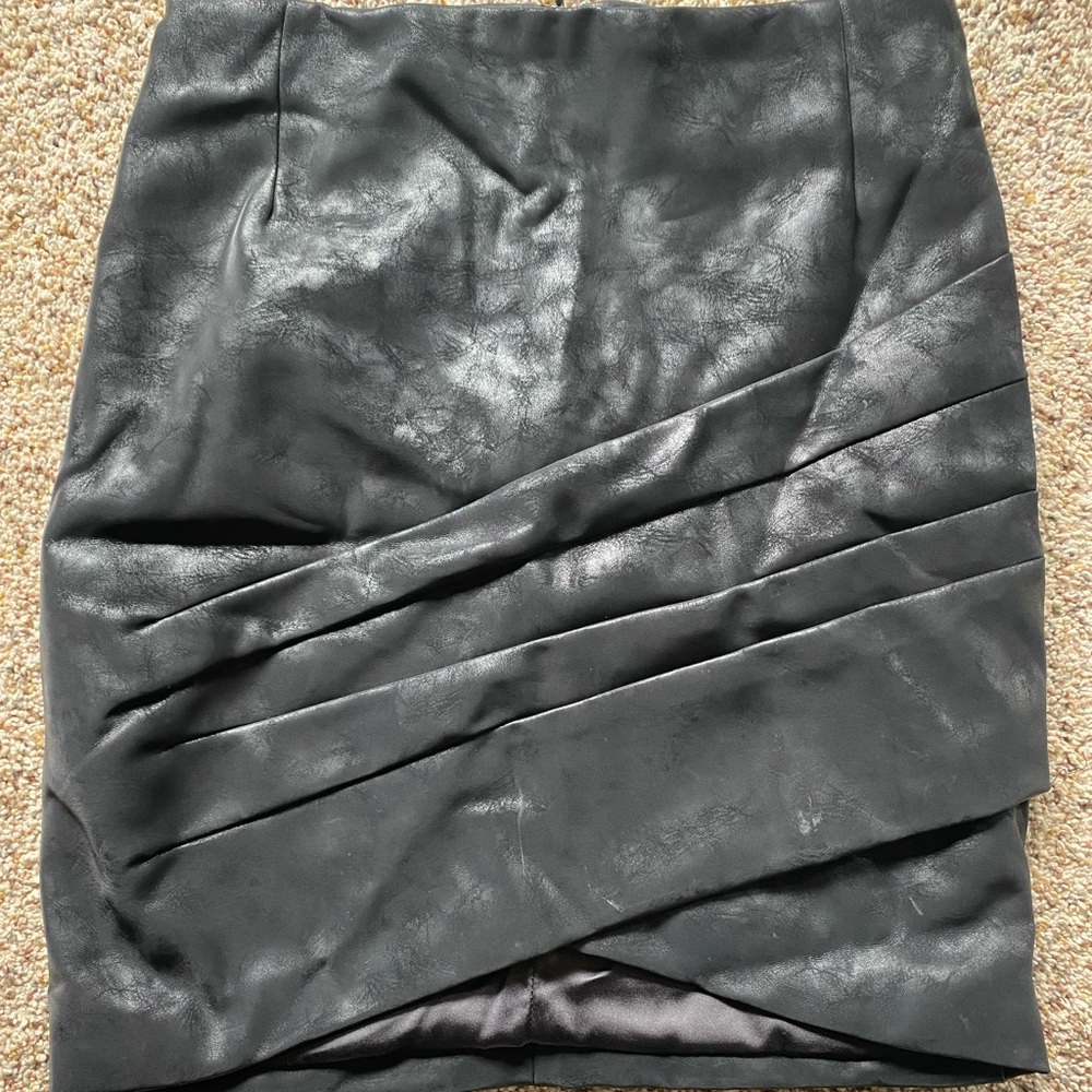 GUESS Black “Leather” Tulip Skirt